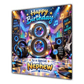 Nephew 8th Birthday Card Music Headphones Speakers Records