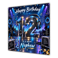 Nephew 12th Birthday Card Music Headphones Speakers Records