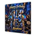 Nephew 15th Birthday Card Music Headphones Speakers Records