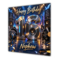 Nephew 16th Birthday Card Music Headphones Speakers Records