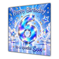 Son 6th Birthday Card Iridescent Effect Number Stars