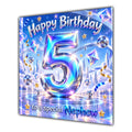 Nephew 5th Birthday Card Iridescent Effect Number Stars