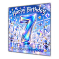 Nephew 7th Birthday Card Iridescent Effect Number Stars