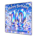 Nephew 10th Birthday Card Iridescent Effect Number Stars