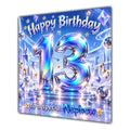 Nephew 13th Birthday Card Iridescent Effect Number Stars