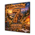 Grandson 7th Birthday Card Camping Mountains Adventure