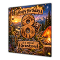Grandson 8th Birthday Card Camping Mountains Adventure