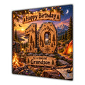 Grandson 10th Birthday Card Camping Mountains Adventure