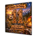 Grandson 11th Birthday Card Camping Mountains Adventure