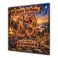 Grandson 13th Birthday Card Camping Mountains Adventure