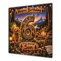 Son 6th Birthday Card Camping Dog Mountains Adventure