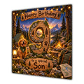 Son 9th Birthday Card Camping Dog Mountains Adventure
