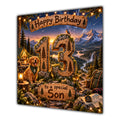 Son 13th Birthday Card Camping Dog Mountains Adventure