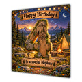 Nephew 4th Birthday Card Camping Mountains Adventure