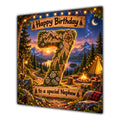 Nephew 7th Birthday Card Camping Mountains Adventure