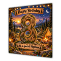 Nephew 8th Birthday Card Camping Mountains Adventure