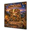 Nephew 13th Birthday Card Camping Mountains Adventure