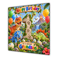 Grandson 1st Birthday Card Cute Dinosaurs Balloons