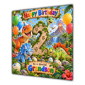 Grandson 2nd Birthday Card Cute Dinosaurs Balloons