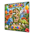 Grandson 3rd Birthday Card Cute Dinosaurs Balloons