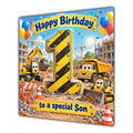 Son 1st Birthday Card Construction Diggers