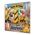 Nephew 1st Birthday Card Construction Diggers