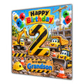 Grandson 2nd Birthday Card Construction Diggers