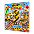 Grandson 3rd Birthday Card Construction Diggers