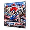 Grandson 2nd Birthday Card Racing Cars