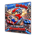 Grandson 3rd Birthday Card Racing Cars