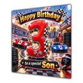 Son 3rd Birthday Card Racing Cars