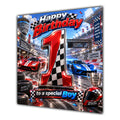 Boy 1st Birthday Card Racing Cars