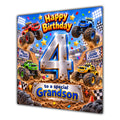 Grandson 4th Birthday Card Monster Trucks