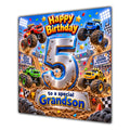 Grandson 5th Birthday Card Monster Trucks