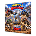 Son 3rd Birthday Card Monster Trucks
