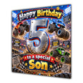 Son 5th Birthday Card Monster Trucks