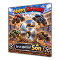 Son 6th Birthday Card Monster Trucks