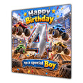 Boy 4th Birthday Card Monster Trucks