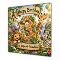Grandson 3rd Birthday Card Jungle Safari Animals