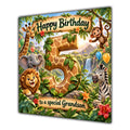 Grandson 5th Birthday Card Jungle Safari Animals
