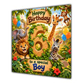 Boy 6th Birthday Card Jungle Safari Animals
