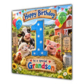 Grandson 1st Birthday Card Farm Animals Barn