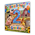Grandson 2nd Birthday Card Farm Animals Barn