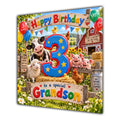 Grandson 3rd Birthday Card Farm Animals Barn