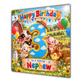 Nephew 3rd Birthday Card Farm Animals Barn