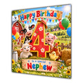 Nephew 4th Birthday Card Farm Animals Barn