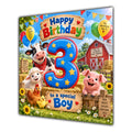 Boy 3rd Birthday Card Farm Animals Barn