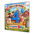 Boy 4th Birthday Card Farm Animals Barn