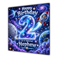 Nephew 2nd Birthday Card Space Rocket Astronaut Stars