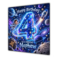 Nephew 4th Birthday Card Space Rocket Astronaut Stars